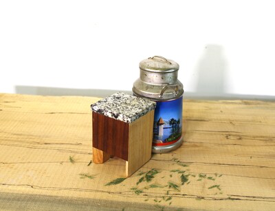 Trinket Box Made from Wood and Stone, Small Keepsake Figurine Box - image4